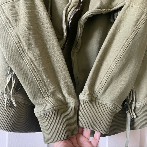 Free People We The Free Carmen Moto Jacket Green Olive Size S - Picture 7 of 17